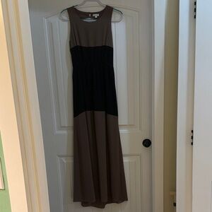 Elegant Black and Brown Maxi Dress - size small